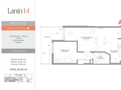 Departamento de 1 dorm en Venta en Nueva Cordoba