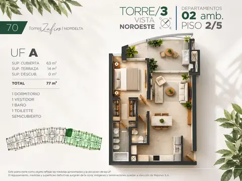 Departamento en Venta en Rincón de Milberg, USD 244.990
