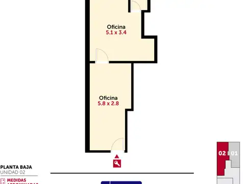 Oficina en Venta en Centro, USD 60.500