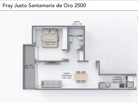 Departamento en Venta de 1 dormitorio