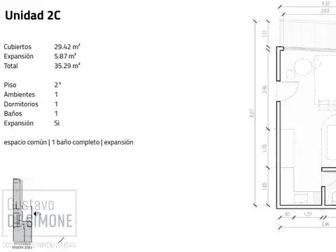 Departamento en Venta de Monoambiente