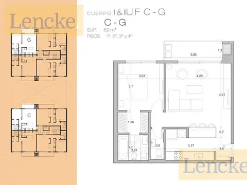 Departamento en Venta de 2 ambientes