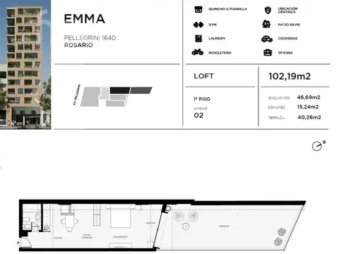 VENTA LOFT A ESTRENAR CON PATIO EXCLUSIVO Y AMENITIES EN ZONA CENTRO