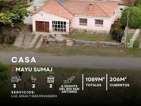 Venta Casa De 3 Dormitorios En 1.089 M2 De Terreno Mayu Sumaj - Punilla