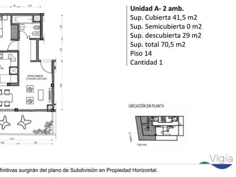 Departamento en Venta de 2 ambientes