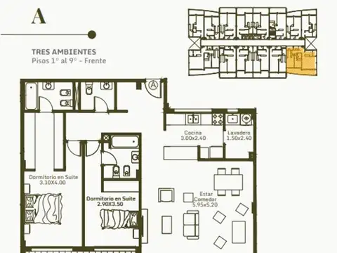 Departamento en Venta de 2 dormitorios