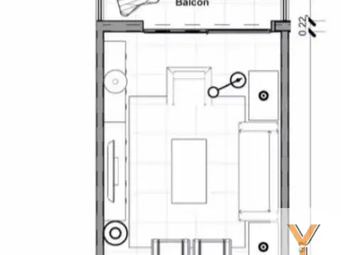 Departamento Monoambiente con 1 baño
