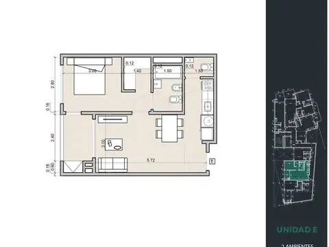 Departamento en Venta de 2 ambientes