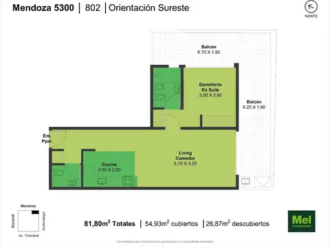 Mendoza 5300, Piso 8