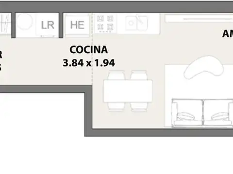 Venta monoambiente  c/Rambla - Punta Carretas