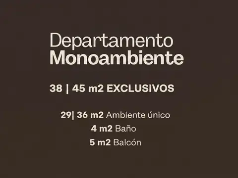 Departamento Monoambiente con 1 baño