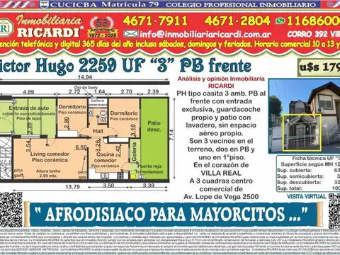 AFRODISIACO PARA MAYORCITOS... PH  3 amb. todo en bajos