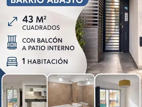 Departamento Abasto. 43m. 1 Habitación. Balcon. Luminoso.