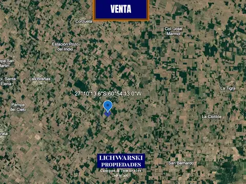 VENTA | CAMPO | 100 HECTÁREAS AGRÍCOLAS | US$3.650 LA HA. | CHACO ENTRE LAS BREÑAS Y SAN BERNARDO