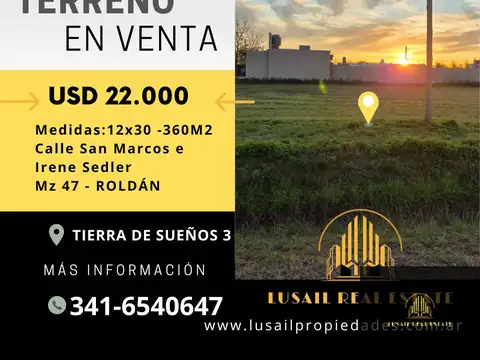 Terreno en venta en  Tierra de sueños 3 Roldán