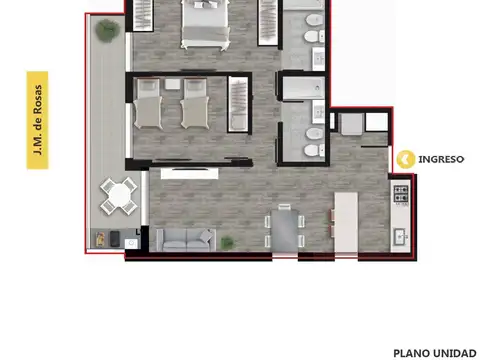 Departamento 2 dormitorios en venta - Barrio Martin Rosario Santa Fe