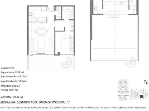 Departamento en Venta con 1 cocheras