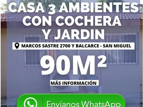 Casa En P.h. 3 Ambientes Con Cochera Y Jardín En San Miguel