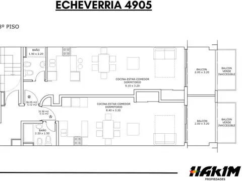 Semipiso monoambiente a estrenar con balcon - Villa Urquiza - Financiación