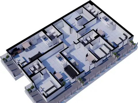 Departamento Monoambiente con 1 baño