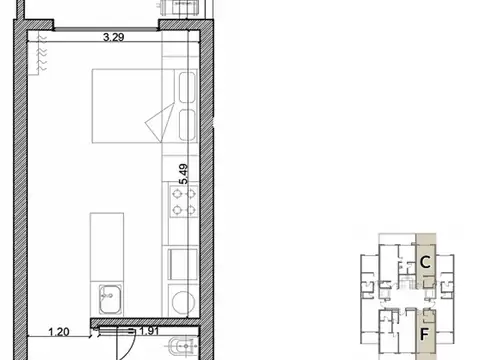 Departamento en Venta de Monoambiente
