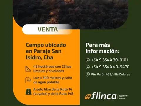 Venta de Campo – Paraje San Isidro