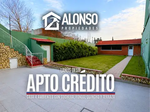 Venta - Casa 4 Ambientes con Cochera y Fondo - Lanús