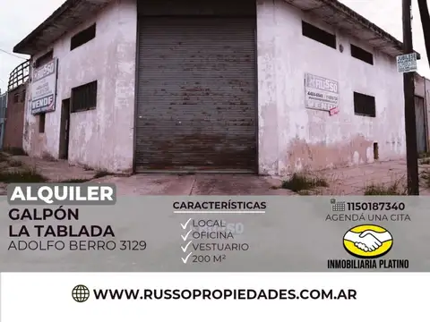 Alquiler de Galpon en La Tablada, La Matanza