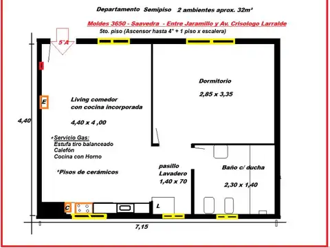 Saavedra 2 ambientes sin expensas
