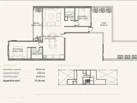 Departamento en Venta de 1 dormitorio