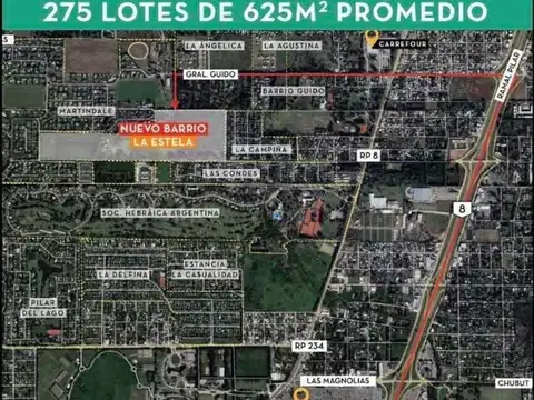 MLM. Venta de lote interno en Barrio La Estela, Pilar