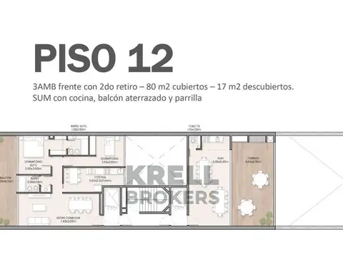 Departamento en Venta con 1 cocheras