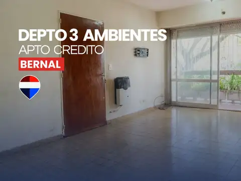 Venta Dpto 3 ambientes- Bernal- Apto Credito
