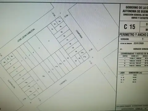 Terreno en Venta 45  mts Fondo