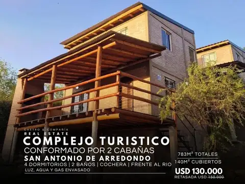 Venta Complejo Turístico De Cabañas Frente Al Rio Totalmente Equipadas En San Antonio De Arredondo
