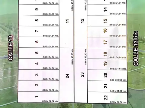 Terreno en Venta 43  mts Frente