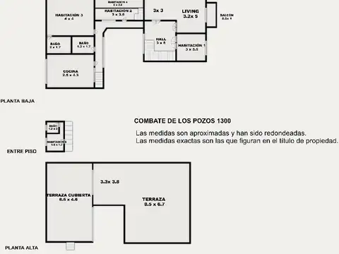 Depto Tipo Casa 4 ambientes con 2 baños