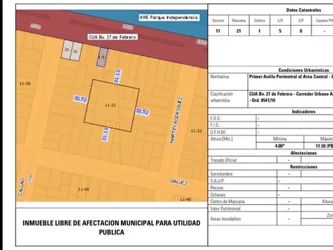 LOTE SOBRE BOULEVARD CON VISTA AL PARQUE EN VENTA