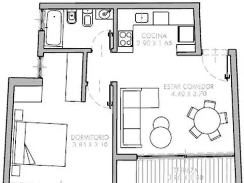 Departamento en Venta de 2 ambientes