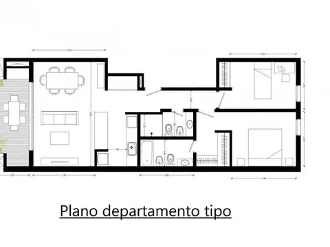Departamento en Venta de 3 ambientes