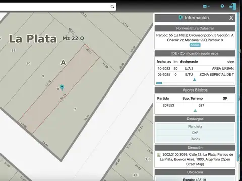 Terreno en Venta de 527,0 m2