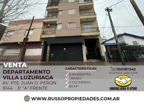 Venta Departamento 3 Ambientes Villa Luzuriaga