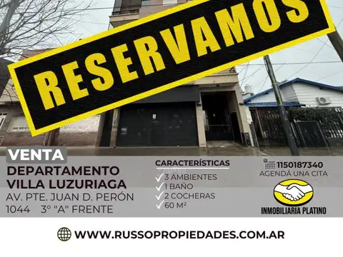Venta Departamento 3 Ambientes Villa Luzuriaga