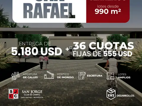 Lote En San Rafael - Loteo San Jorge Club De Campo - Lotes Desde 1000 M2