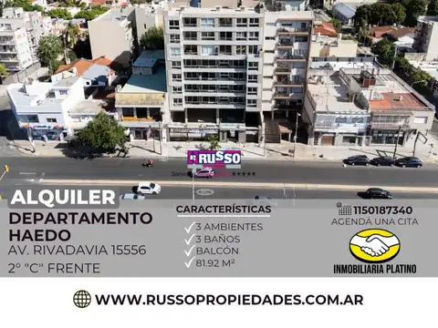 Departamento En Alquiler a ESTRENAR 3 Amebientes Haedo