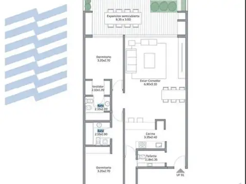 Departamento en Venta de 2 dormitorios