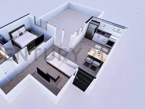 Departamento 2 ambientes con 1 baño