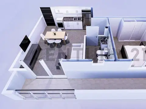 departamento 2 ambientes ( en pozo)
