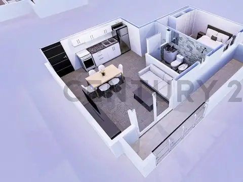 departamento 2 ambientes ( en pozo)