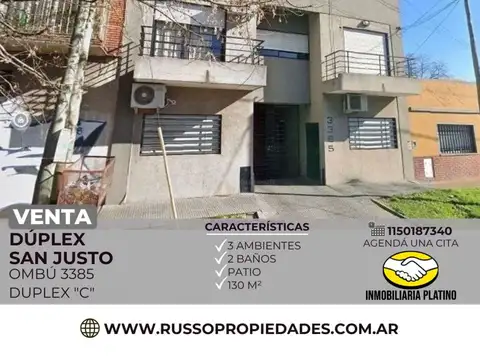 Venta Departamento 3 Ambientes San Justo